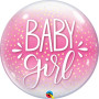 Bublina - Baby girl ružová a konfety 22"/56 cm