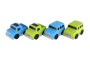 Auto mini plast 9cm na zotrvačník 4 druhy v škatuľke 12x9x8cm