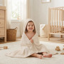 Detská mušelínová osuška s kapucňou 90 x 90 cm linen New Baby
