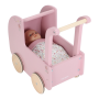 Kočík pre bábiky drevený s perinkou Pink Little Dutch