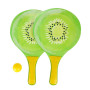 Súprava na plážový tenis ovocie drevené 38 cm 2 pálky + 1 loptička