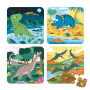Puzzle v kufríku 4v1 Dinosaury Janod