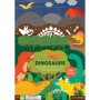 Petit Collage Znovupoužiteľné samolepky so scénou Dinosaury