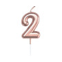 Sviečka tortová rose gold 5 cm