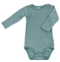 Dojčenské body merino vlna Sage Green PoPoLiNi Veľ. 62/68