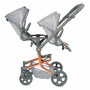 Skladací kočík pre dvojčatá bábiky s batôžkom City X - 91 cm DeCuevas
