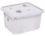 Úložný box s vekom veľký "Stars", Biela II 45 l
