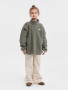 Fleecová bunda Theo Vetiver Green Leokid