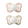 Bibs cumlíky kaučuk ortodonickej 2 ks Couture 6-36 mesiacov Blush-Vanilla Nočná 2. AKOSŤ