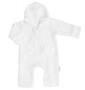 Mušelínový overal s kapucňou, dvojvrstvový, Hand Made, biely Baby Nellys