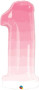 Číslice 1 ombre ružové 38"/96 cm fóliový balónik