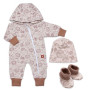 Rastúci overálok, čiapočka a topánočky, 3D, Garden - béžová Baby Nellys