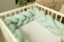 Mušelínový mantinel vrkoč 200 cm Babymatex – chránič do postieľky Mint