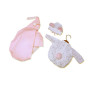 Obleček pre bábiku bábätko New Born veľkosti 35-36 cm Llorens 2dielny ružovo-biely