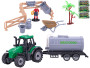 Traktor s vlečkou 19 cm voľný chod s doplnkami