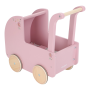 Kočík pre bábiky drevený s perinkou Pink Little Dutch