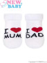 Froté ponožky biele I Love Mum and Dad veľ. 62 New Baby