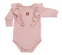 Rastúce body Nature s dlhým rukávom a volániky staroružovej Baby Nellys