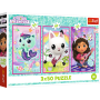 Puzzle Zoznámte sa s Gabby a mačkami 3 v 1 3 x 50 dielikov