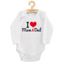 Body s potlačou New Baby I Love Mum and Dad - darčekové balenie