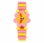 Hodinky drevené ružové 6 cm Bino