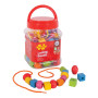 Drevené navliekacie korálky v dóze Bigjigs Toys