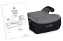 Detský podsedák do auta ISOFIX i-Size s držiakom na nápoje, pre výšku 125–150 cm šedý