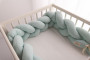 Mušelínový mantinel vrkoč 200 cm Babymatex – chránič do postieľky Mint