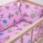 Drevená postieľka-kolíska pre bábiky s obliečkami bears Baby Mix