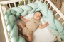 Mušelínový mantinel vrkoč 200 cm Babymatex – chránič do postieľky Mint