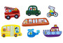 Drevené puzzle Dopravné prostriedky prepojiteľné 2Kids Toys