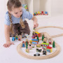 Veľká sada príslušenstva drevenej vláčikodráhy Bigjigs Rail