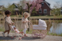 Kočík pre bábiky golfky skladacie Soft Flowers Little Dutch