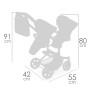 Skladací kočík pre dvojčatá bábiky s batôžkom City X - 91 cm DeCuevas