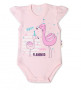 Bavlnené dojčenské body, kr. rukáv, Flamingo - sv. ružové Baby Nellys