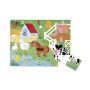 Puzzle dotykové senzorické Farma s rôznymi povrchmi 20 ks Janod