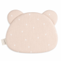 Mušelínový plochý vankúš Teddy Bear Sleepee Love béžový so srdiečkami