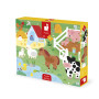 Puzzle dotykové senzorické Farma s rôznymi povrchmi 20 ks Janod