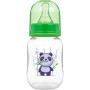Dojčenská, plastová fľaštička, Panda 125 ml Zelená Akuku
