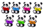 Panda plyšová 17 cm v tričku s potlačou sediacou 0 m+