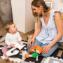 Penové puzzle, podložka Písmená, 10 ks, šedá/čierna/biela, BabyOno