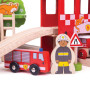 Drevená vláčikodráha hasičská stanica Bigjigs Rail