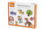 Drevené magnety 20 ks domáce zvieratká Viga