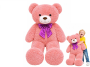 Medveď plyšový 120 cm s mašľou ružový 0 m+ v darčekovej krabičke Teddy Greetings