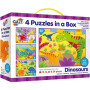 4 Puzzle v krabici - Dinosaury