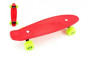 Skateboard - pennyboard 43cm, nosnosť 60kg plastovej osi, červený, zelené kolesá