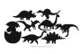 Škrabací obrázok, výrez dúhový dinosaurus 9 ks
