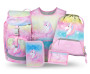 Set 5 Airy Rainbow Unicorn: batoh, peračník, sáčok, zástera, peňaženka Baagl