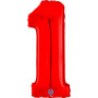 Fóliový balónik - Nafukovacia číslica Červená 66 cm