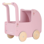 Kočík pre bábiky drevený s perinkou Pink Little Dutch